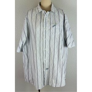 Ecko Unltd Mens Casual Button Down Short Sleeve Shirt Tan/Grey, size XXL